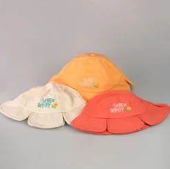 Kids Bucket Hat A Forma Di Fiore Color Panna